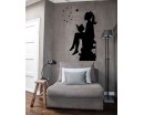 Girl Reading Books Magic Decal